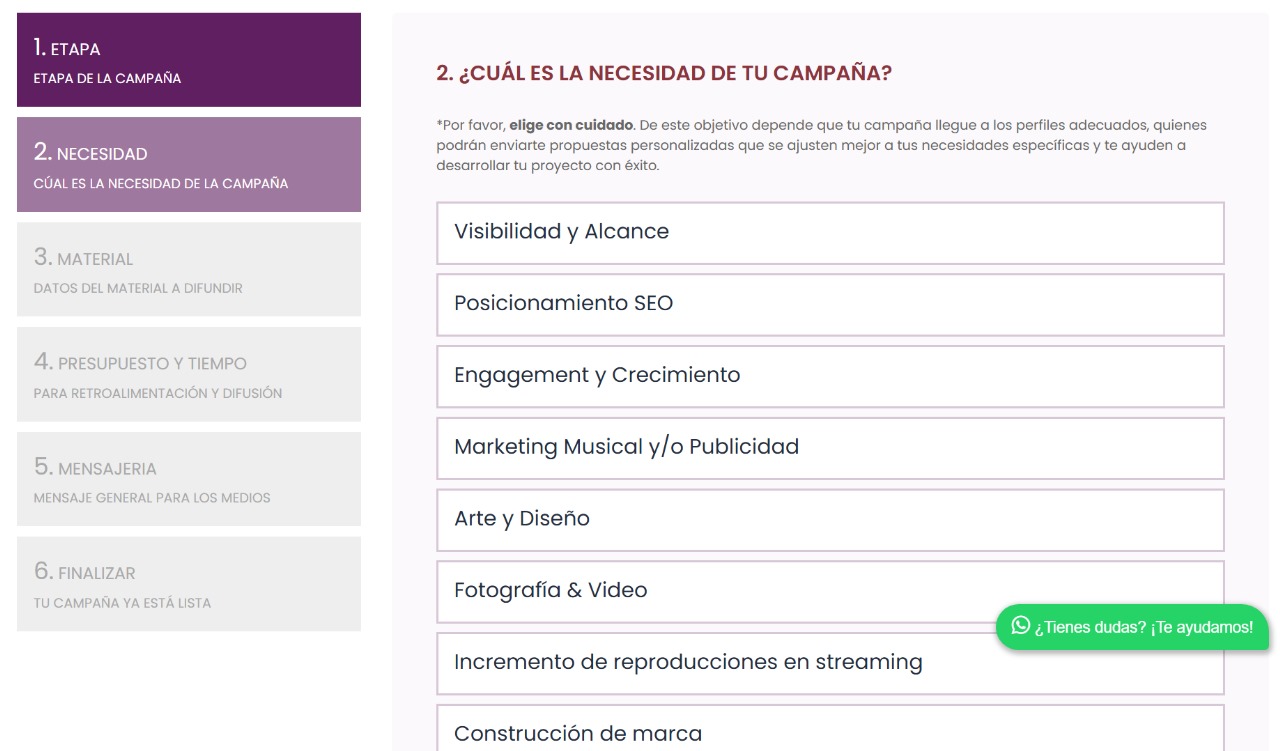 Input de datos de campaña directa en IM